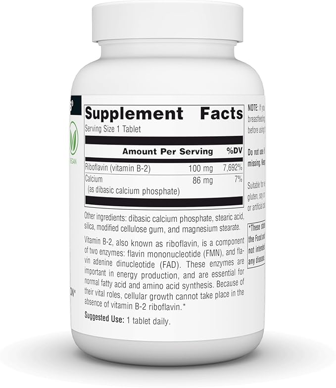 Source Naturals Vitamin B-2 Riboflavin 100 mg Supports Energy Production - 250 Tablets