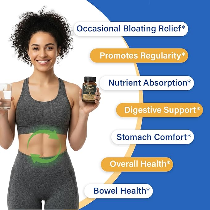 Digestive Enzymes Supplement with 100 Billion CFU Organic Probiotic & Prebiotic - Multi-Enzyme Formula for Women & Men - Supports Digestive & Gut Health, Aids Protein, Carb & Dairy Digestion, 120 Caps