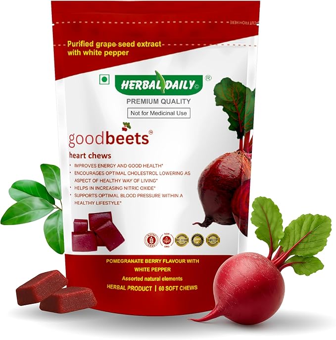 Goodbeets Soft Chews | Non-GMO Grape Seed Extract & Beet Powder Help Maintain Healthy Circulation, Blood Pressure & Energy