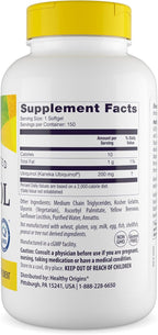 Healthy Origins Ubiquinol (Active Form of CoQ10), 200 mg - Kaneka Ubiquinol Supplements for Heart Health & Antioxidant Support - Gluten-Free & Non-GMO Supplement - 150 Softgels