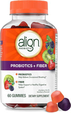 Align Probiotic, Probiotics + Fiber Gummies, Probiotics Help Relieve Occasional Bloating*, Fiber Helps Support a Healthy Digestive System*, #1 Doctor Recommended Probiotic Brand‡, 60 Gummies