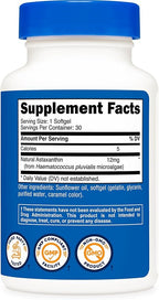 Nutricost Astaxanthin 12mg, 30 Softgels - Non-GMO and Gluten Free