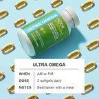 Noor Vitamins Halal Fish Oil, Halal Vitamins, Ultra Omega 3 Wild Peruvian Fish (800 mg EPA & 400 mg DHA) Heart, Brain & Joint Support, Non-GMO and Gluten Free (120 Count)