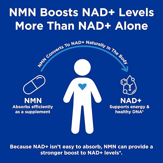 GNC Preventive Nutrition NMN, 150 mg, NAD+ Booster Supplement for Cellular Energy & DNA Repair, Anti-Aging Support, 60 Capsules, Gluten Free, 60 Servings