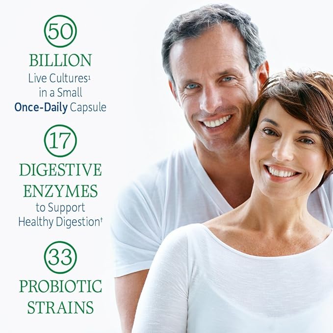 Garden of Life Probiotics for Women & Men-Raw Probiotics Colon Care 50 Billion CFU and Enzymes, Shelf Stable Once Daily Acidophilus Probiotic for Regularity & Immune Health, 30 Capsules(Pack of 6)