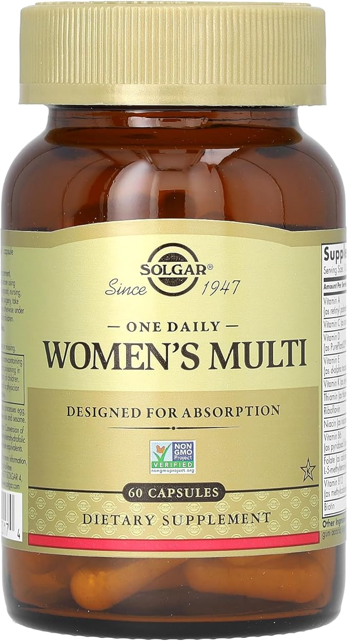Solgar One Daily Women's Multi Whole Body Support Highly Absorbable Delayed Release Vitamin for Women, Supplement for Immune, Heart, Energy, Stress, Hair Skin Nails & Reproductive Health, 60 Servings