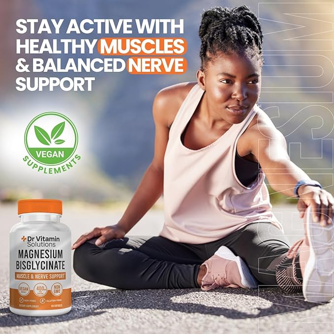 Magnesium Glycinate 400mg (Buffered Magnesium Bisglycinate Chelate) | Albion® Chelated Magnesium for Muscle & Nerve Support + Calm | High Absorption, Gentle on Stomach (1 Bottle, 120 Capsules)