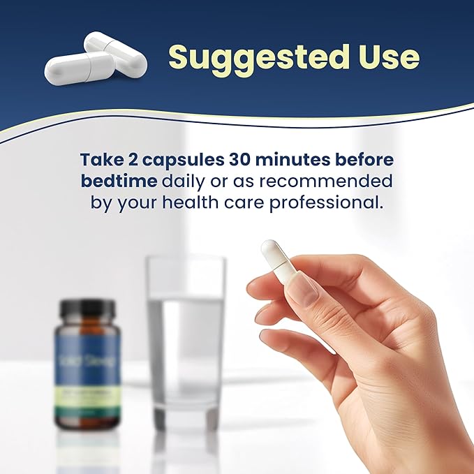 Deep Sleep Formula, Natural Sleep Aid Without Melatonin, Magnesium Bisglycinate, L. Theanine, Inositol, Sleep Pills for Adults, 60 Vegan Capsules