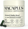 3-in-1 Organic Black Maca Root for Men and Women with Ashwagandha and Fenugreek - 1600 mg Complex - Non-GMO, Gluten-Free, Vegan (60 Capsules)