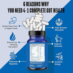 4-in-1 Pre Post Probiotics & Digestive Enzymes - Complete Gut Health & Digestive Support for Women & Men - Prebiotic Probiotic & Postbiotic Gas & Bloating Relief – 60 Non GMO Capsules