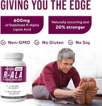 NERVE RENEW R-ALA Stabilized R Alpha Lipoic Acid 600mg Nerve Support Supplement 60 Capsules