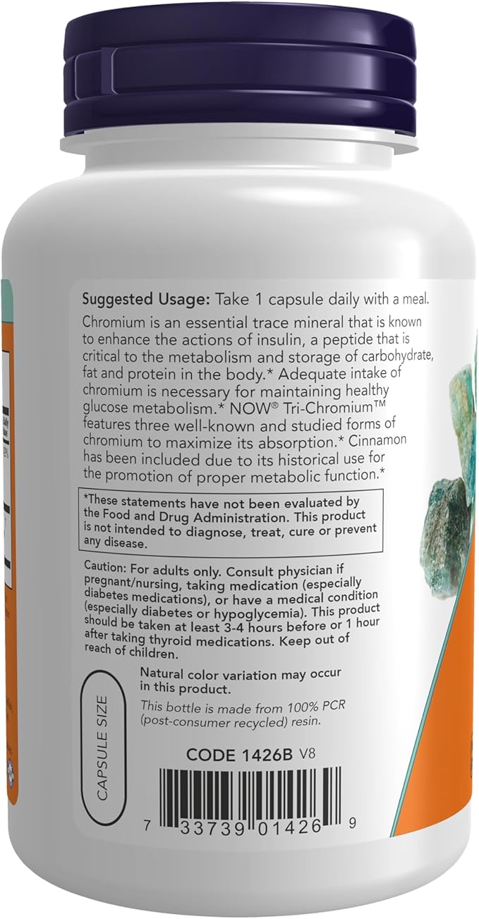NOW Foods - Tri-Chromium 500 mcg. - 180 Vegetarian Capsules