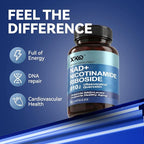 XKQ NAD Supplement, Liposomal NAD with Resveratrol｜NMN Supplement | NAD+ Supplement Resveratrol for Men & Women |, NAD Plus Supplement 910mg,60 Servings,Take 2 Daily