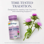 SOLARAY Milk Thistle Seed Extract 350 mg Guaranteed to Contain 80% Silymarin, Traditional Liver Support, Vegan & Lab Verified for Quality, 60 Day Money-Back Guarantee, 60 Servings, 60 VegCaps