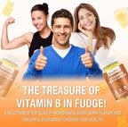 Vitamin B Complex Gummies with Biotin,Choline + Inositol, Vitamin C + Zinc for Supports Energy, Brain, Mood, Immune, Healthy Hair, Skin - Natural Mango Flavor - Vegan Diet - 120 Vegan