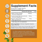 Turmeric Curcumin with Black Pepper Extract - Joint Health Turmeric Supplement with 95% Curcuminoids - Daily Joint Support Supplement with Turmeric and Bioperine for Enhanced Absorption - 90 Count