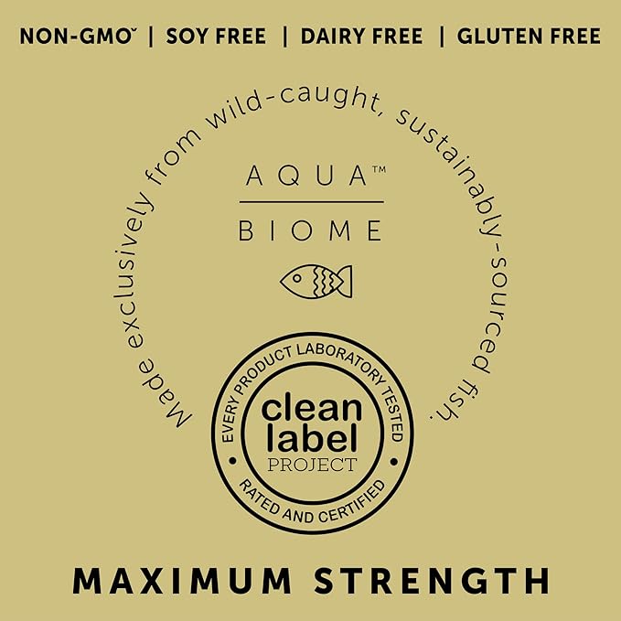 Enzymedica Aqua Biome Maximum Strength Omega 3 Fish Oil, 60 Softgels