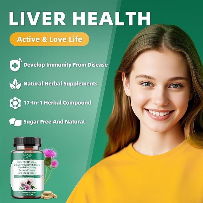 GREENPEOPLE Lymph-Liver Cleanse Detox & Repair - Strength Milk Thistle 30X Extract - Standardized and Concentrated 80% Silymarin w/Vitamin,95% curcuminoids & 17+Liver Health Nutrients Vegan 120CT