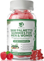 Lukaree Saw Palmetto for Men & Women, 15 in 1 Saw Palmetto Extract Gummies with Pumpkin Seed Oil, Prostate Health Supplements for Men, Advanced DHT Blocker, Hair & Urinary Health Support, 60 CT
