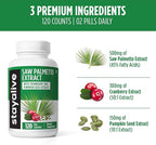 STAYALIVE Lycopene and Saw Palmetto Bundle with Cranberry and Pumpkin Seed Extract, 240 Vegan Pills, Non-GMO & Gluten Free Men's Health Supplement
