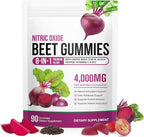 Beetroot Gummies, 90 Gummies 20:1 High-concentration Beetroot Extract Supplement with COQ10, Vitamin C, B12, Grape Seed Extract & Black Pepper, Boost Energy Levels, Supports Immune & Heart Health