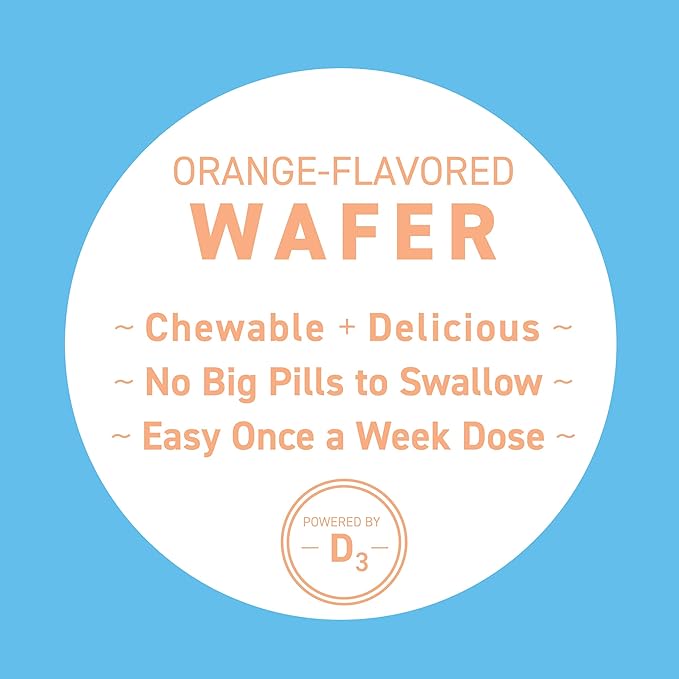Replesta 50,000 IU Vitamin D3 Cholecalciferol, for Vitamin D Deficiency, Once-Weekly Chewable Wafer, Non-GMO, Natural Orange Flavor, 4 Pack (Pack of 2)