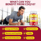 CoQ10 Gummies with PQQ - 400 MG Coenzyme Q10 High Potency, Enhanced with Ayurvedic Herbs, Adaptogenic Mushroom Blend & Probiotics for Heart, Brain, Energy, Immunity, Cherry Flavor, 60 Vegan Gummies