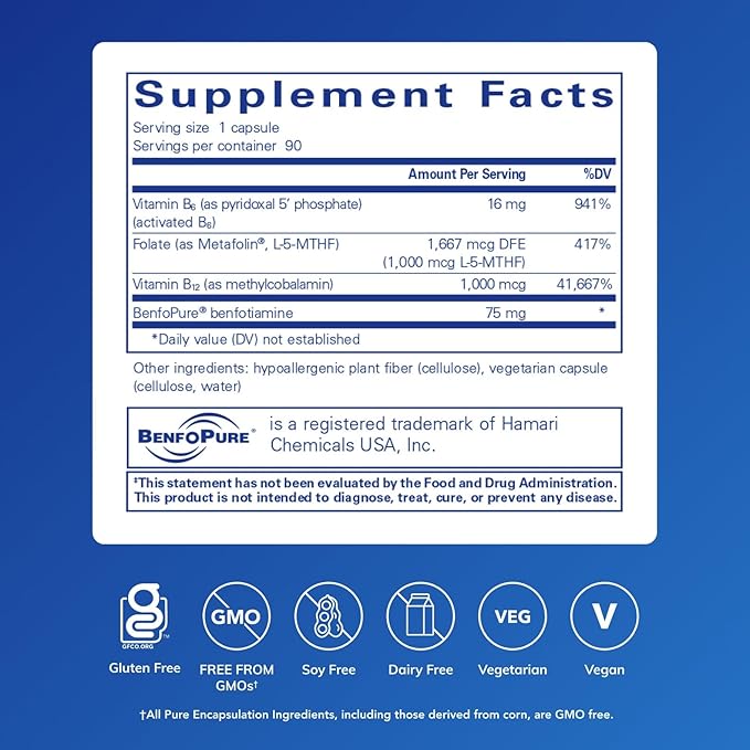 Pure Encapsulations MethylAssist 90's - B Vitamin Complex - Methylation Support* - Heart Health & Brain Health - Non-GMO & Gluten Free - 90 Capsules