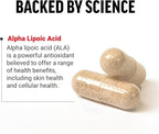 Force Factor Alpha Lipoic Acid 600mg Capsules, Antioxidants Supplement, ALA Supplement for Cardiovascular Support and Cellular Health, Vegan, No Gelatin, 60 Vegetable Capsules