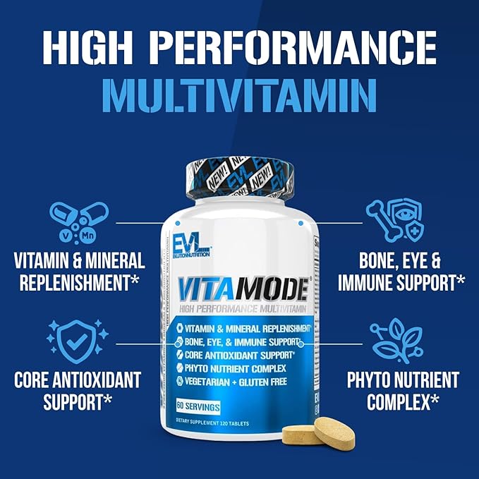 EVL Advanced Daily Multivitamin - Men's Multivitamin with Essential Minerals Phytonutrient Complex and VitaMode Active Mens Vitamins for Energy with Lycopene for Muscle Bone and Immune Support