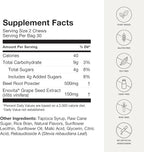 Humann SuperBeets Heart Chews, Beet Root Powder Support Energy Supplement, Nitric Oxide and Blood Pressure Support, Grape Seed Extract & Non-GMO, Heart Health, Pomegranate Berry Flavor, 120 Count