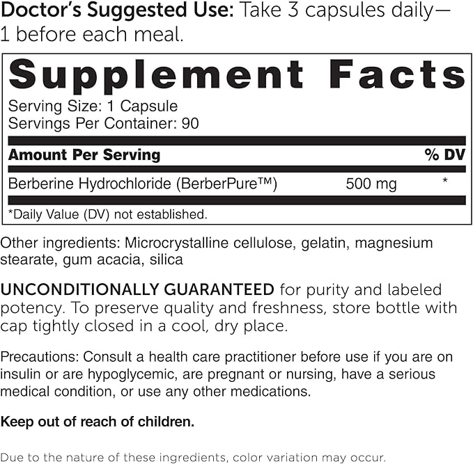 Dr. Whitaker Clinical Grade Berberine | 1,500mg Per Daily Serving | 30 Day Supply