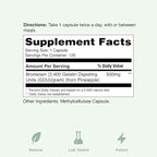 Yuve High Potency Bromelain 500mg 2400GDU Digestive Enzymes - Gut & Joint Health from Pineapple - Helps Digesting Proteins - Plant-Based, Non-GMO, 3rd Party Tested - 120 Capsules
