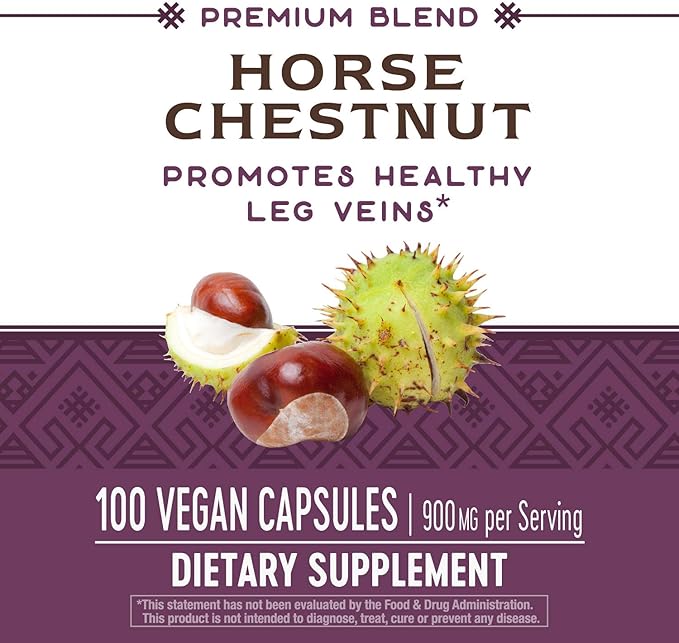 Nature's Way Horse Chestnut Extract, Premium Extract, Promotes Healthy Leg Veins*, 250 mg per Serving, Vegan, 90 Capsules (Packaging May Vary) (Pack of 2)