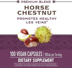 Nature's Way Horse Chestnut Extract, Premium Extract, Promotes Healthy Leg Veins*, 250 mg per Serving, Vegan, 90 Capsules (Packaging May Vary) (Pack of 2)