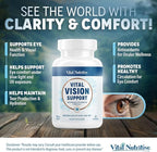 Vital Vision Support – Eye Health Supplement with Vitamin A, Lutein, Beta Carotene & Antioxidants – Eye Vitamins Support Hydration & Oxidative Stress -30 Days Serving
