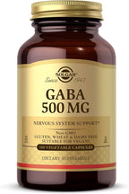Solgar GABA 500 mg, 100 Vegetable Capsules - Relaxation & Nervous System Support - Amino Acid - Non-GMO, Vegan, Gluten Free, Dairy Free, Kosher - 100 Servings