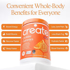 Create Creatine Monohydrate Gummies for Men & Women, Boost Focus, Strength, and Endurance, Anti-Melting Formula, Vegan, Gluten-Free, Non-GMO, 1.5g of Creatine per Gummy (Orange)