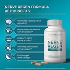 PUREHEALTH RESEARCH Nerve Regen Formula - Nerve Support Supplement for Feet & Hands - with Alpha Lipoic Acid ALA, Benfotiamine, Acetyl L-Carnitine, Riboflavin, Vitamin B6, B12, D & More - 120 Capsules