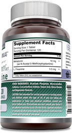 Amazing Formulas Melatonin 10 Mg Plus L-Theanine 5.5 Mg Supplement | Tablets | Non-GMO | Gluten Free | Made in USA | (1 Pack, 120 Tablets)