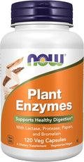 NOW Foods Supplements, Plant Enzymes with Lactase, Protease, Papain and Bromelain, 120 Veg Capsules