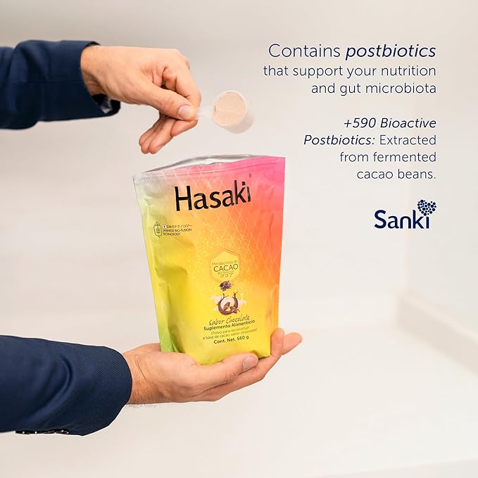 Global Chocolate Hasaki Dietary Supplements Powder is a Japanese-origin Product for Protecting Gut Health and Nutrition. Net Weight 20 ounces (1.2 pounds), 0.49 ounces of protein per dose