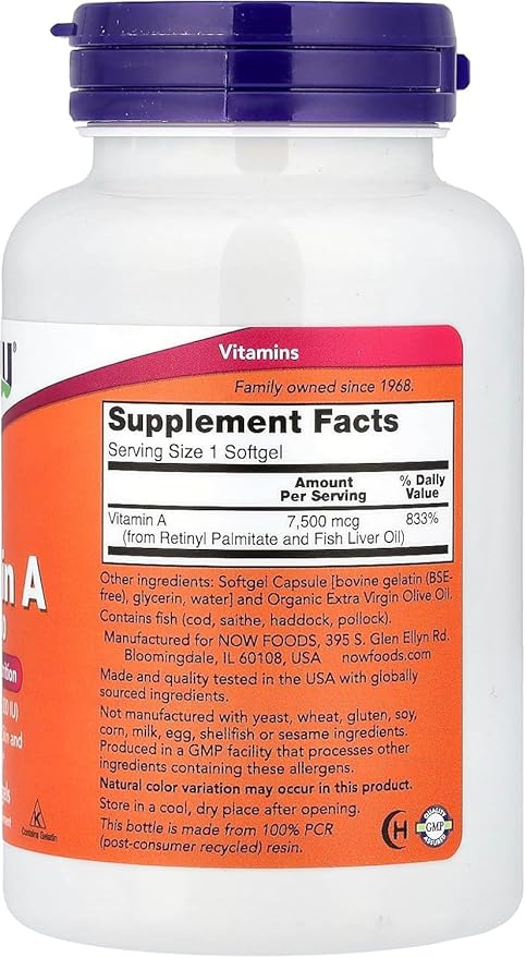 NOW Foods A 25,000 IU 250 - Softgel