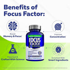 Focus Factor Adults Extra Strength, 120 Count - Brain Supplement for Memory, Concentration and Focus - Complete Multivitamin with DMAE, Vitamin D, DHA - Trusted Health Vitamins