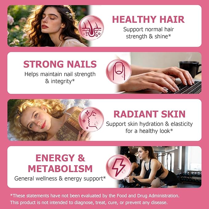 Pure Biotin 10000mcg Liquid Drop Optimal Solutions Hair Skin & Nails Vitamins Support w. Collagen Keratin Hyaluronic Acid Saw Palmetto, Biotin(Vitamin B7) for Hair Growth & Cellular Energy