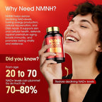 19-in-1 NMNH Supplement 1000mg, NAD Supplement to Boost NAD+ Levels, NMN Supplement Alternative with Resveratrol, Quercetin, Berberine, Grape Seed for Energy, Cellular Health & Healthy Aging, 90 Count