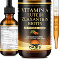 6 in 1 Vitamin A Liquid Drops with Lutein & Zeaxanthin, Vita A Retinyl Palmitate for Skin, Vision & Immune Support, Adults & Kids Ages 6+, Vegan, Non-GMO, 2 Fl Oz
