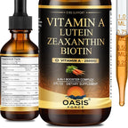 6 in 1 Vitamin A Liquid Drops with Lutein & Zeaxanthin, Vita A Retinyl Palmitate for Skin, Vision & Immune Support, Adults & Kids Ages 6+, Vegan, Non-GMO, 2 Fl Oz