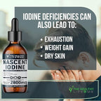 Nascent Iodine Supplement | 2800mcg | Potassium Iodide | Iodine Drops | 100% Vegan | Clear Color | Large 2oz