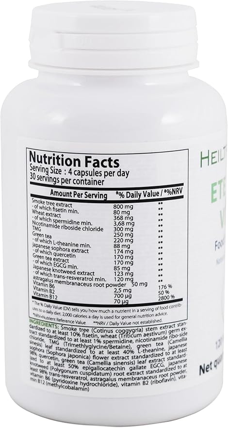 Heiltropfen Eternal Vital - Natural Ageless Vitality | 12-Compound Complex | 120 Veggie Capsules | Dietary Supplement | Third-Party Tested